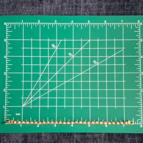 Ultra Thin Tennis Bracelet Tiny Pearlesquesc Beads On Gold Tone Metal - Picture 8 of 9